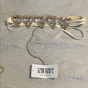 12th Tribe Elegant White and Gold Belt